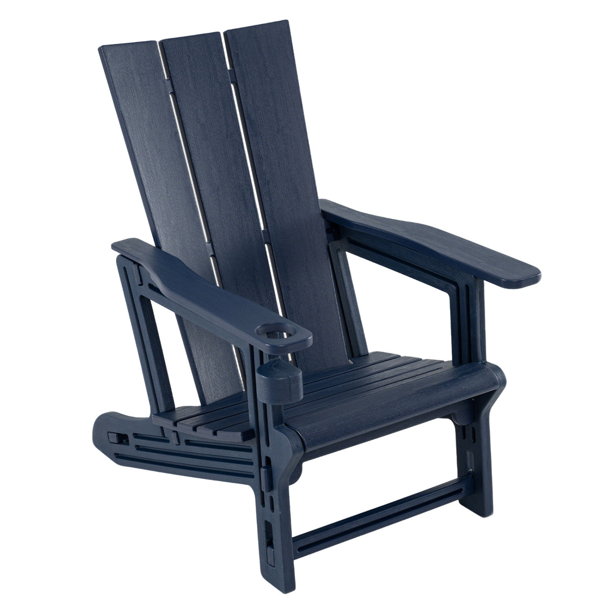 HDPE Outdoor Adirondack Chairs with Cup Holder-Blue
