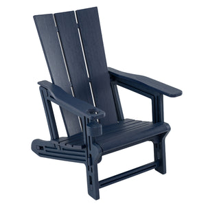 HDPE Outdoor Adirondack Chairs with Cup Holder-Blue