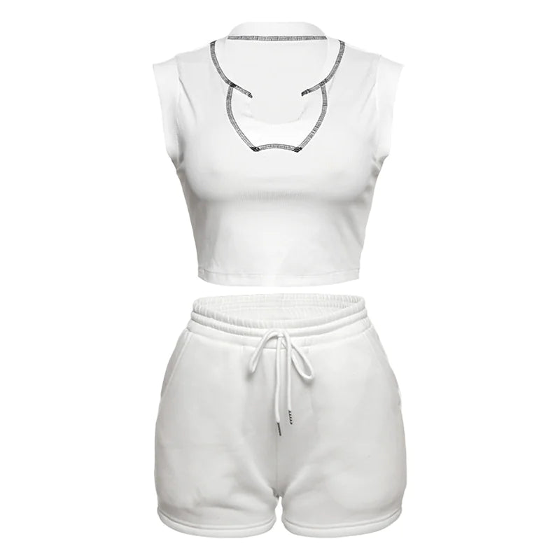 Trendy Sleeveless Streetwear Suit