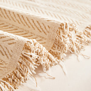 Herringbone Chenille Couch Cover Blanket Soft Durable Throw Sofa Protector with Tassel