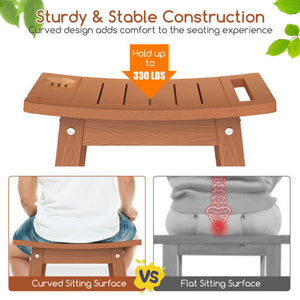 HIPS Shower Bench Seat with Handle Shower Head-Brown