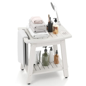 HIPS Shower Bench Seat with Handle Shower Head-White
