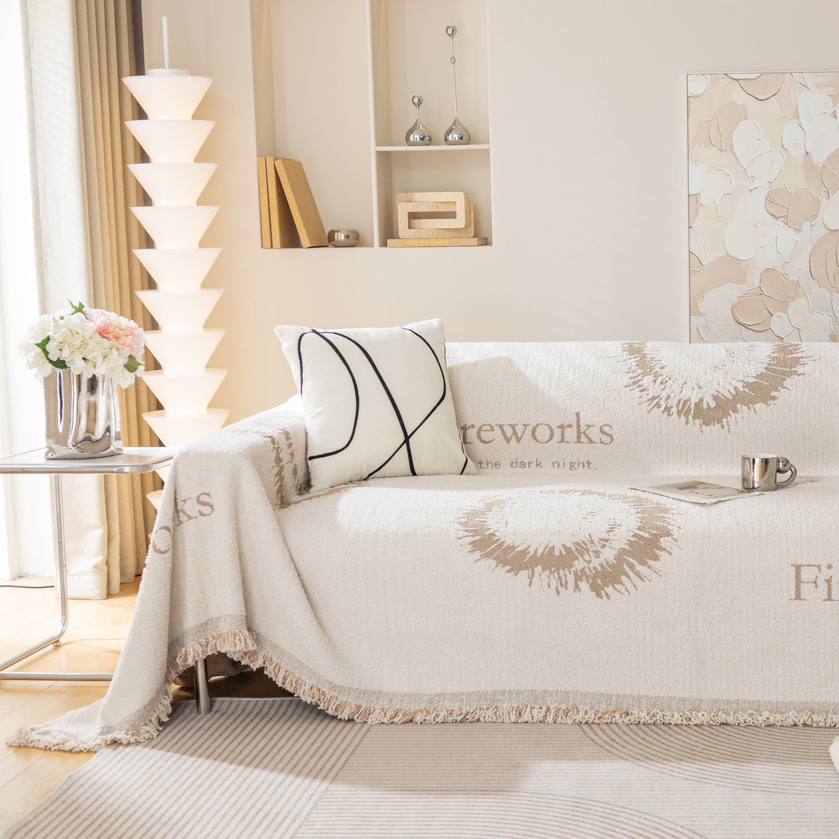 Fireworks Reversible Couch Cover Blankets Furniture Covers Washable Sectional Couch Covers