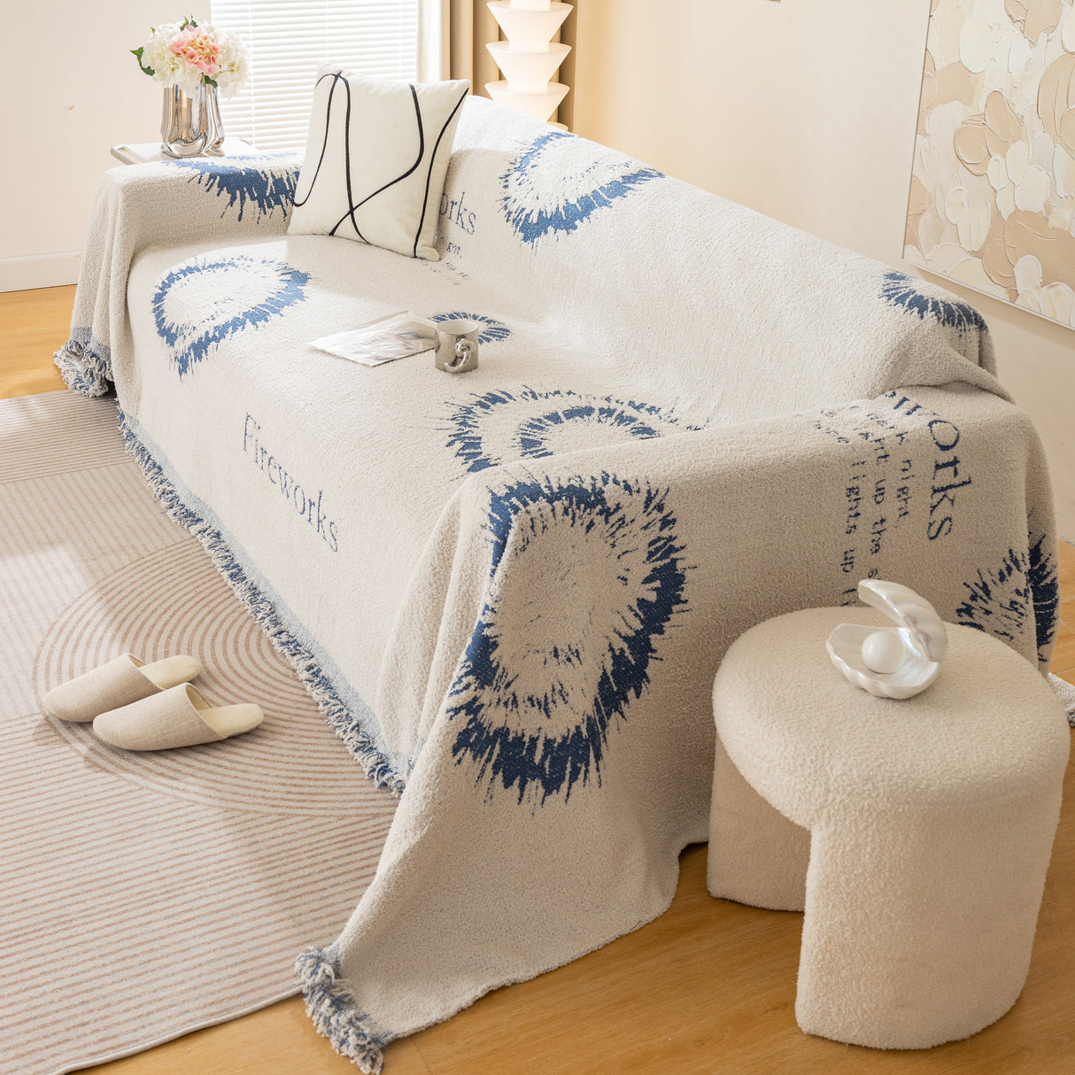 Fireworks Reversible Couch Cover Blankets Furniture Covers Washable Sectional Couch Covers