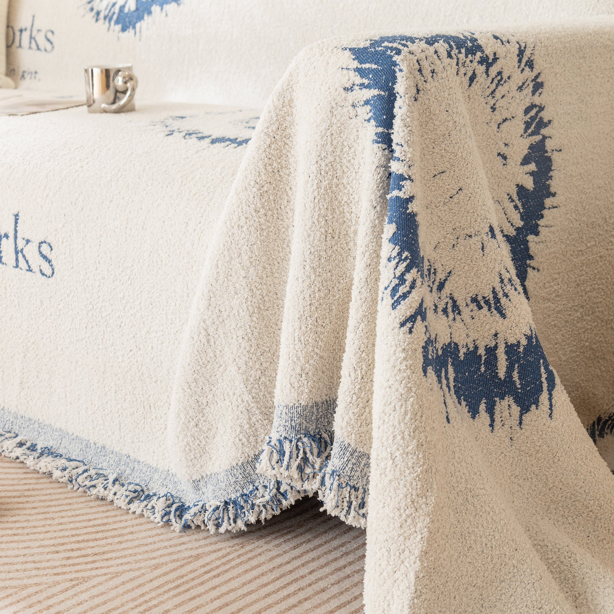 Fireworks Reversible Couch Cover Blankets Furniture Covers Washable Sectional Couch Covers