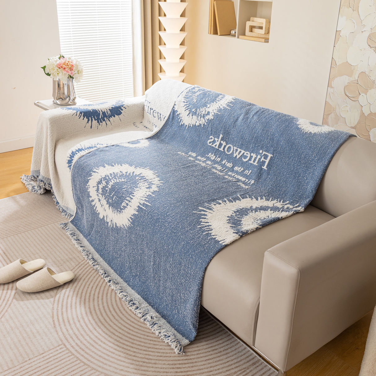 Fireworks Reversible Couch Cover Blankets Furniture Covers Washable Sectional Couch Covers