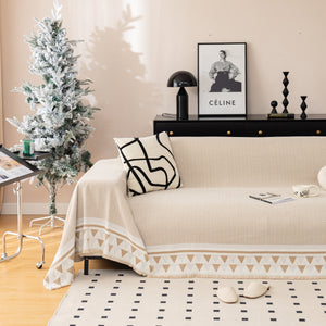 Chenille Jacquard Sofa Throw Blanket Cover Soft Polyester Weave Couch Throw Cover for Pets Dog Kids