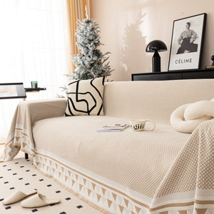 Chenille Jacquard Sofa Throw Blanket Cover Soft Polyester Weave Couch Throw Cover for Pets Dog Kids