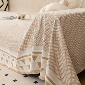Chenille Jacquard Sofa Throw Blanket Cover Soft Polyester Weave Couch Throw Cover for Pets Dog Kids