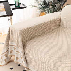 Chenille Jacquard Sofa Throw Blanket Cover Soft Polyester Weave Couch Throw Cover for Pets Dog Kids