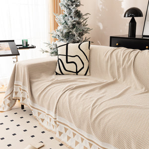 Chenille Jacquard Sofa Throw Blanket Cover Soft Polyester Weave Couch Throw Cover for Pets Dog Kids