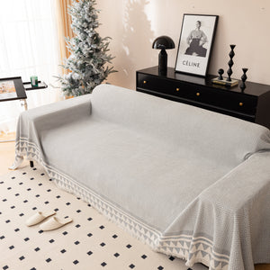 Chenille Jacquard Sofa Throw Blanket Cover Soft Polyester Weave Couch Throw Cover for Pets Dog Kids