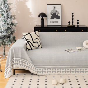 Chenille Jacquard Sofa Throw Blanket Cover Soft Polyester Weave Couch Throw Cover for Pets Dog Kids