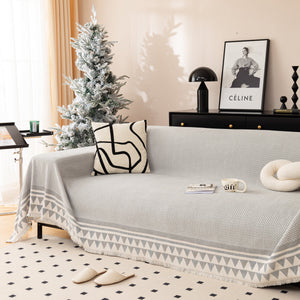 Chenille Jacquard Sofa Throw Blanket Cover Soft Polyester Weave Couch Throw Cover for Pets Dog Kids