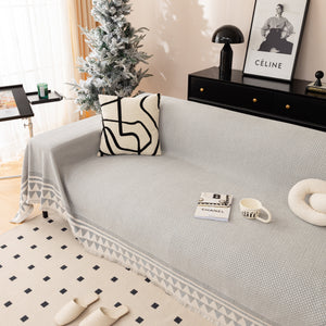 Chenille Jacquard Sofa Throw Blanket Cover Soft Polyester Weave Couch Throw Cover for Pets Dog Kids