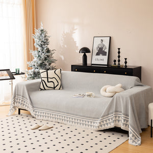 Chenille Jacquard Sofa Throw Blanket Cover Soft Polyester Weave Couch Throw Cover for Pets Dog Kids