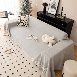 Chenille Jacquard Sofa Throw Blanket Cover Soft Polyester Weave Couch Throw Cover for Pets Dog Kids