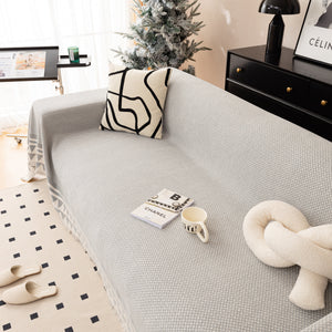 Chenille Jacquard Sofa Throw Blanket Cover Soft Polyester Weave Couch Throw Cover for Pets Dog Kids