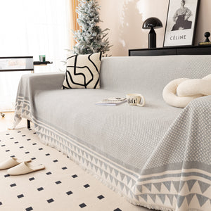 Chenille Jacquard Sofa Throw Blanket Cover Soft Polyester Weave Couch Throw Cover for Pets Dog Kids