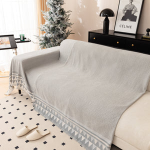 Chenille Jacquard Sofa Throw Blanket Cover Soft Polyester Weave Couch Throw Cover for Pets Dog Kids