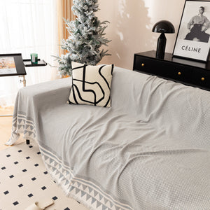 Chenille Jacquard Sofa Throw Blanket Cover Soft Polyester Weave Couch Throw Cover for Pets Dog Kids