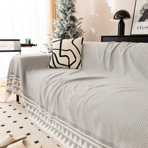 Chenille Jacquard Sofa Throw Blanket Cover Soft Polyester Weave Couch Throw Cover for Pets Dog Kids