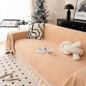 Chenille Jacquard Sofa Throw Blanket Cover Soft Polyester Weave Couch Throw Cover for Pets Dog Kids
