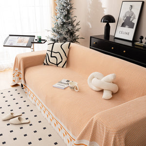 Chenille Jacquard Sofa Throw Blanket Cover Soft Polyester Weave Couch Throw Cover for Pets Dog Kids