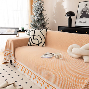 Chenille Jacquard Sofa Throw Blanket Cover Soft Polyester Weave Couch Throw Cover for Pets Dog Kids