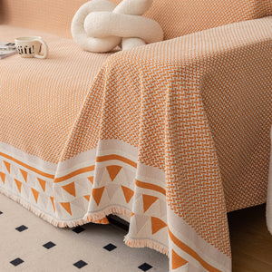 Chenille Jacquard Sofa Throw Blanket Cover Soft Polyester Weave Couch Throw Cover for Pets Dog Kids