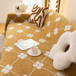 Comfy Four-Leaf Clover Hope Faith Love Luck Blanket for Couch, Chenille Scratch Proof Sofa Blanket Covers