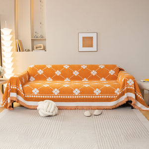 Comfy Four-Leaf Clover Hope Faith Love Luck Blanket for Couch, Chenille Scratch Proof Sofa Blanket Covers