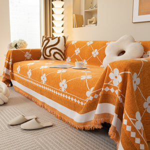 Comfy Four-Leaf Clover Hope Faith Love Luck Blanket for Couch, Chenille Scratch Proof Sofa Blanket Covers