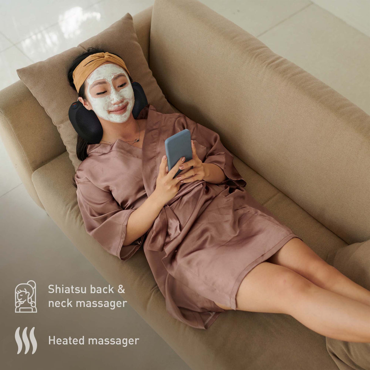 Ultimate Comfort & Relaxation Bundle: Heated Plush Shawl + Shiatsu Neck & Back Massager by Pursonic