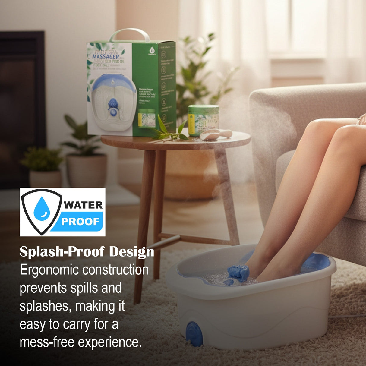 Foot Spa Massager with Tea Tree Oil Foot Salt Scrub (Warming Function)