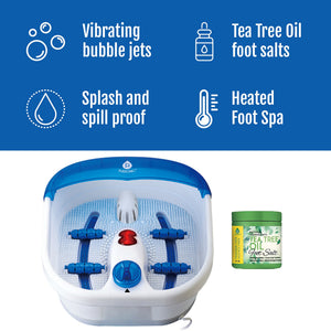 Total Self-Care System – Heated Foot Spa, Percussion Massage Gun & 7-Color LED Beauty Mask
