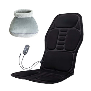 Total Relaxation Pair: Heated Foot Spa & Adjustable Chair Cushion by Pursonic