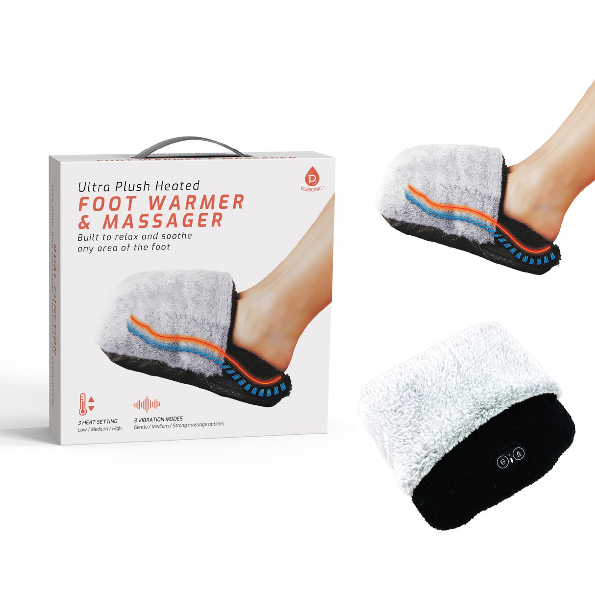 Ultra Plush Heated Foot Warmer & Massager – Cozy Relief Anytime, Anywhere by Pursonic