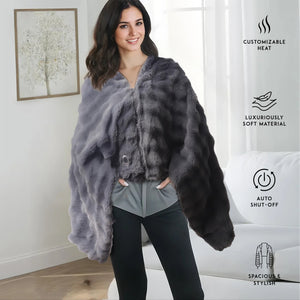 Pursonic Electric Plush Heated Poncho Shawl by Pursonic