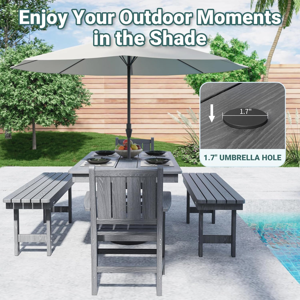 Corex HDPE Outdoor Dining Set, 5-Piece