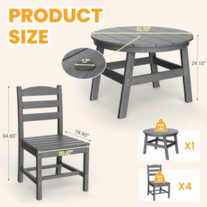 Corex HDPE Round Dining Set, 5-Piece