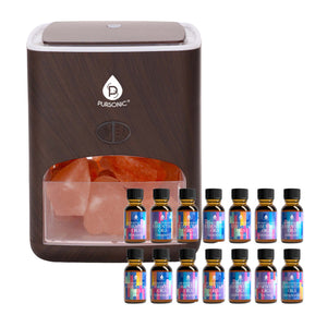 Himalayan Salt Diffuser & 14 Pack Essential Oils Set by Pursonic