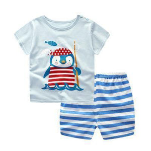 Modern Baby Short Sleeve Clothing Set For Boys And Girls Cotton Underwear SuitSummer Pajamas for Kids