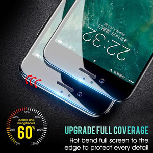 30D Curved Edge Full Cover Protective Glass On The For iPhone 7 8 6 6S Plus Tempered Screen Protector For X XR XS Max Glass Film Tempered Glass Anti Scratch Phone Screen Protector iPhone Glass