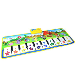 Animals Musical Mat Carpet with 10 Keys Record Function Animal Sounds Play Touch Piano Educational Toys For Kids