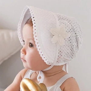 Cute Princess Baby Hat With Bow Solid Color Lace Hollow for Baby Girl Cap Toddler Kids Beach Bucket Hats In Retro Design