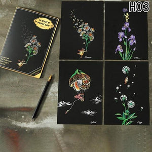 4Pcs/set Magic Colorful Drawing Board Paper Painting Scraping Children Kids learning Education Toys Painting Doodle Scratch Toys