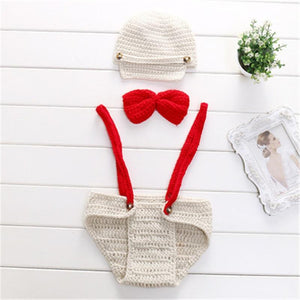 Knitting Baby Hat Newborn Photography Props Cute Children Pajamas Set For Girls And Boys