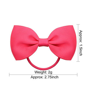 Luxury Handamde Small Baby Elastic Rubber band Head rope Mini Solid Ribbon Bow Tie For Girls Hair Accessories