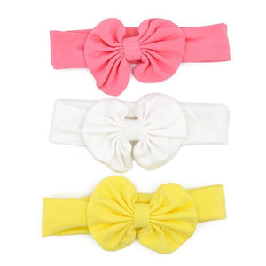 Modern 3PCS Set Floral Bows Baby Headband Dot Bowknot Cotton Hair Band Girls Hair Accessories For Girls